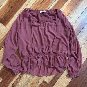 Universal Thread Mauve Ruffle Blouse